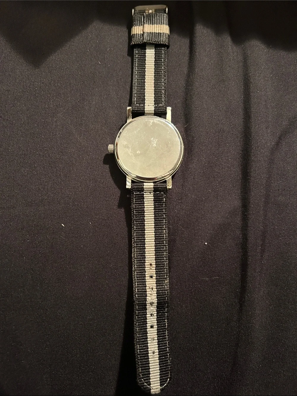 Gray’s Anatomy Black and White Stripe Nylon Strap Watch